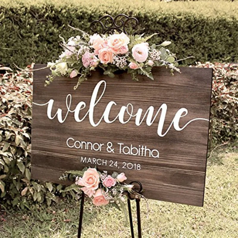 Custom Wooden Wedding Sign Personalized Wedding Welcome Signs Rustic Wedding Decor