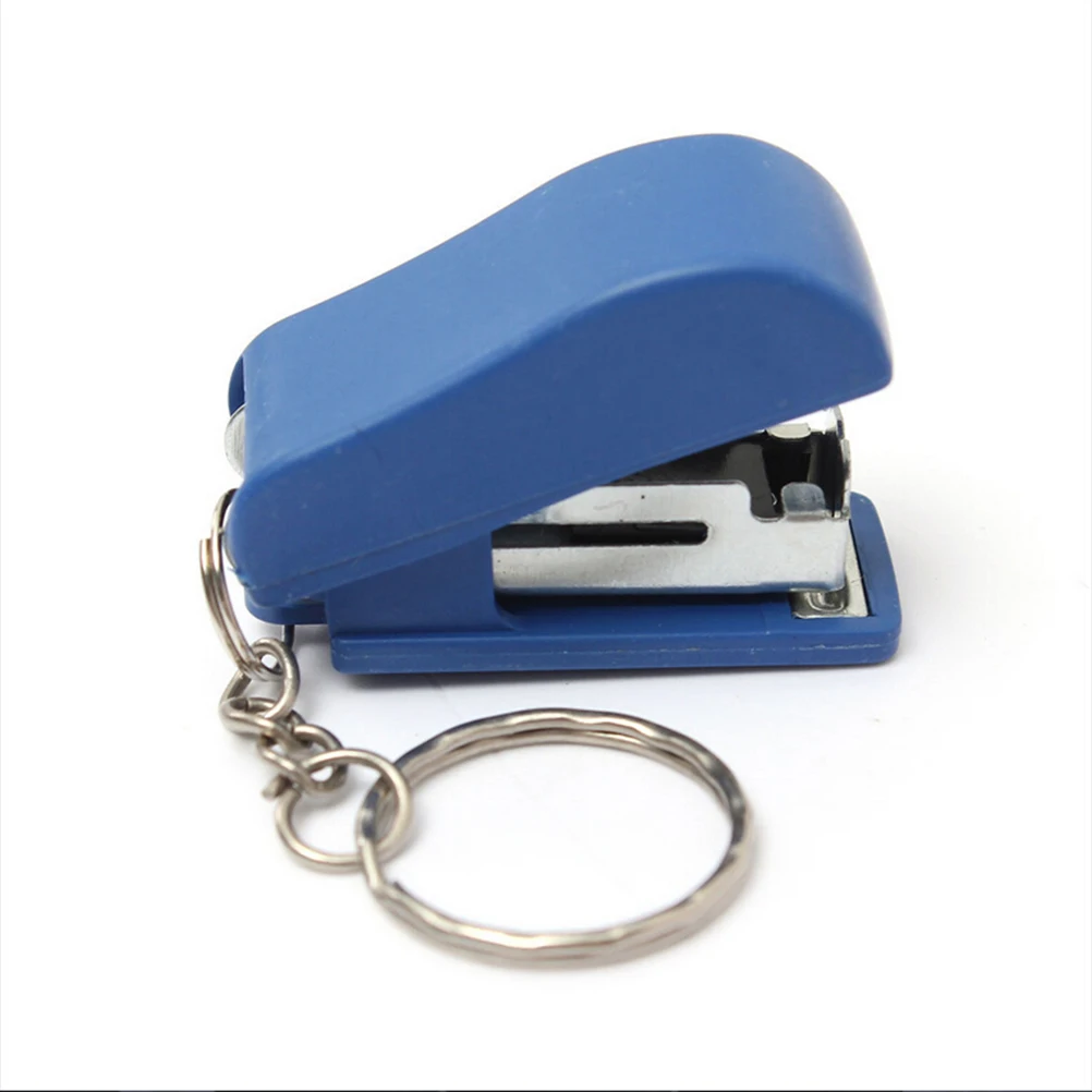 Kawaii Mini Stapler Office School Paper Document Bookbinding Staplers with Keychain Stationery Accessories Random Color