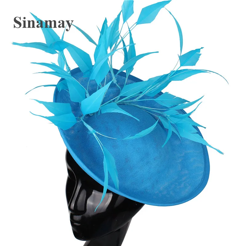 Imitation Sinamay Wedding Big Fascinating Hairpin For Women Wedding Party Fascinator Hats Bride Cocktail Race Hair Accessories