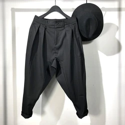 Owen Seak Men Casual Harem Pants high Street Wear Men's Clothing Sweatpants Spring Cross Loose Black Pants