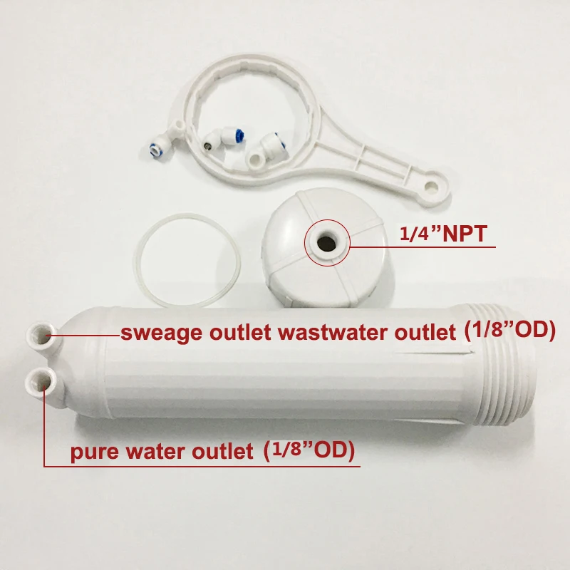 RO Membrane Housing 3012 for 3012-400 gpd/3012-600gpd Reverse Osmosis With 5M 1/4\