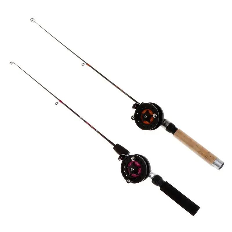 1 Set Fishing Rod With Fishing Reel Short Portable Mini Winter Outdoor Ice 69HD