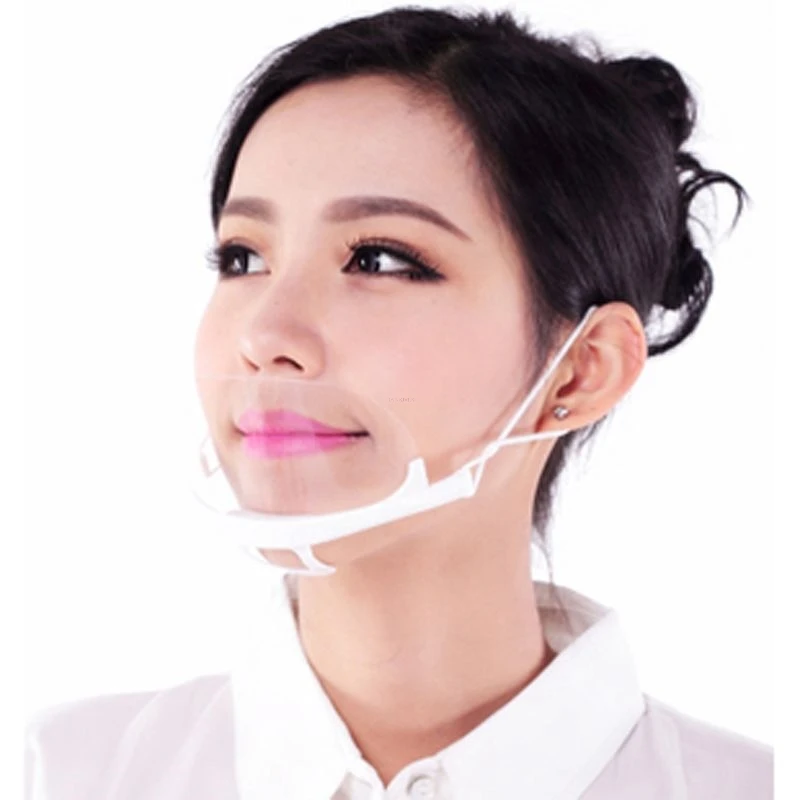 

100 pieces of protective transparent face mask catering smile saliva - proof restaurant waiter kitchen plastic face mask