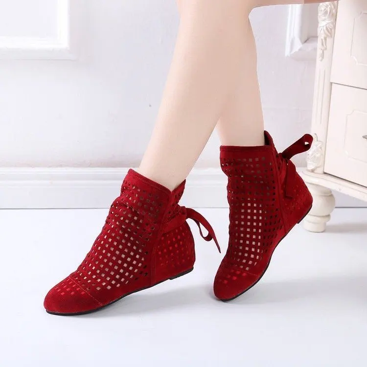 Fashion Women Boots classic Autumn Summer boots boots new shoes lace hollow crochet boots Black Bow hollow fashion women\'s boots