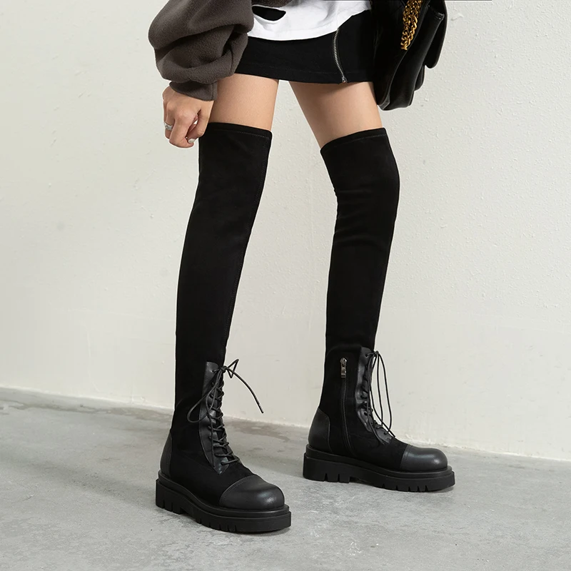 MORAZORA 2022 Big Size 33-43 Over The Knee Boots High Quality Pu Winter Women Boots Thick Heels Round Toe Ladies Shoes