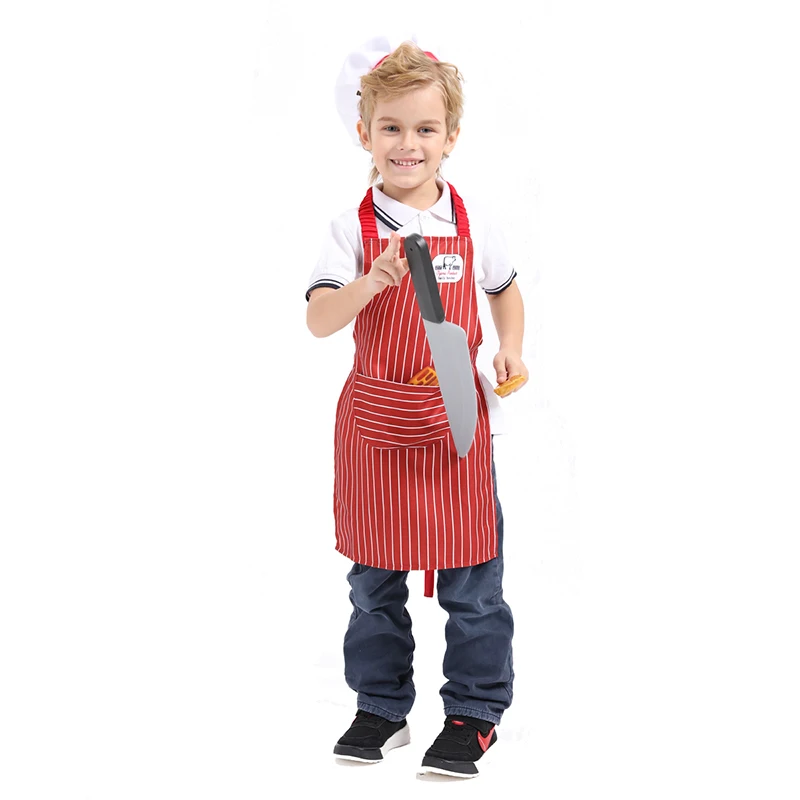 Chef Cooking Baking Apron Carnival Butcher Costume Kids Girls Party Cosplay Halloween Kitchen Chef Role-playing Costumes