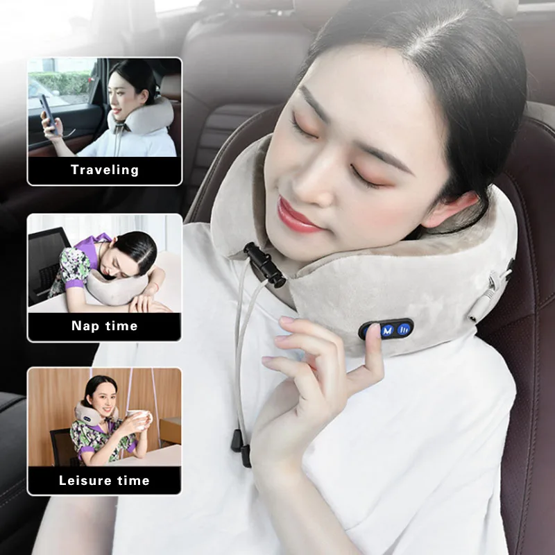 U Shaped Electric Neck Massager Shoulder Kneading Heating Massage Portable Travel Home Car Use Multifunctional Massage Pillow