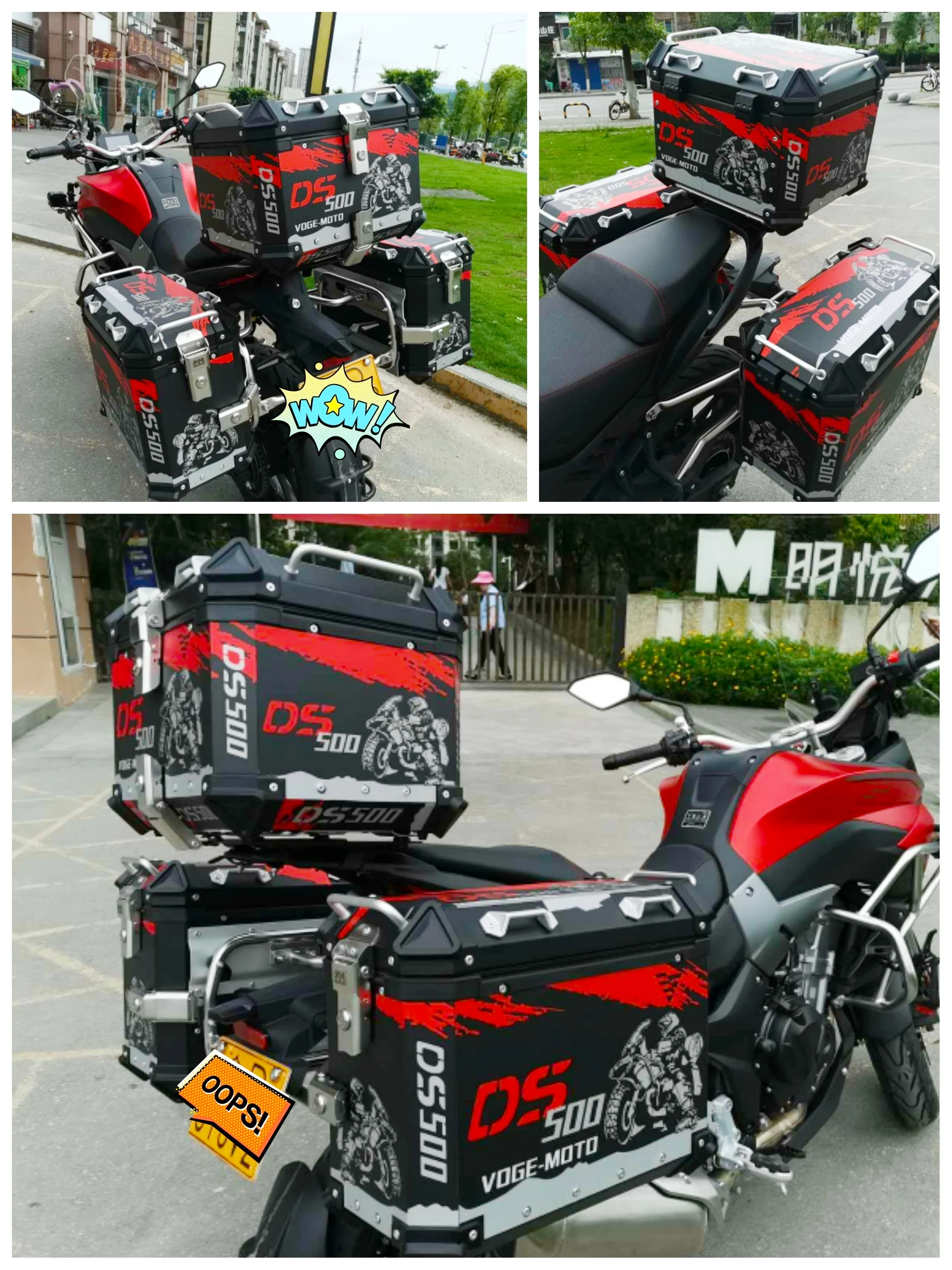 Motorcycle Reflective Stickers Side Box Stickers Apply for Loncin Voge 500ds 650ds Lx500