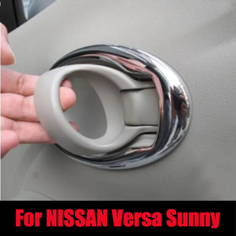 Car-Styling accessories Chrome Inside Door Handle Cover Interior Trim Fit For NISSAN Versa Latio Sunny 2010-2017