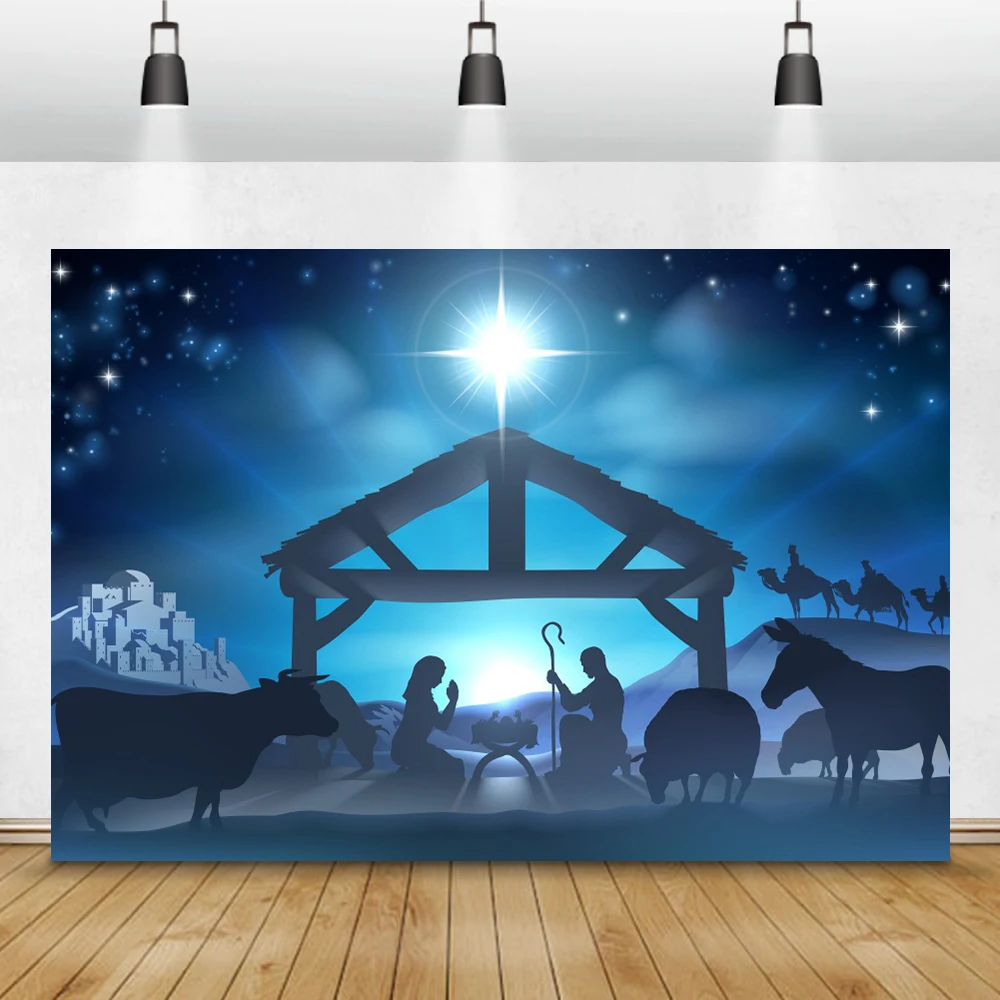 LaeacceฉากการประสูติพระเยซูคลอดฉากหลังNightดาวBeliever Portraitถ่ายภาพพื้นหลังสำหรับHome Studio