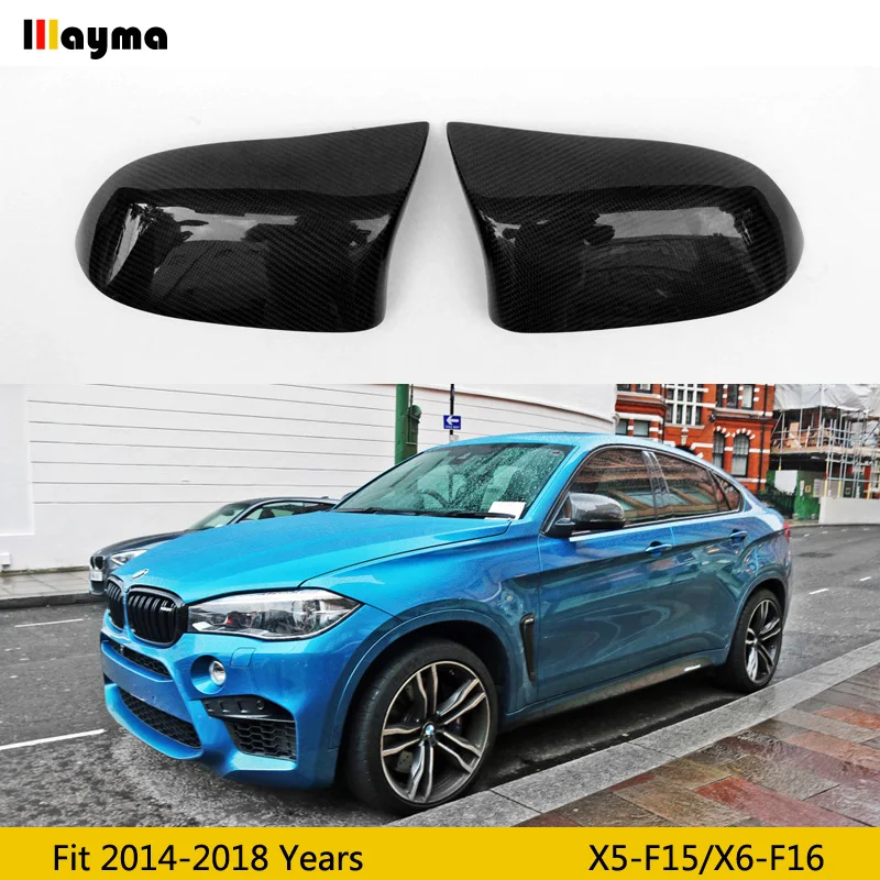 

1 : 1 Replacement M Style For BMW X5 F15 28i 30d 35i M50i xDrive X6 F16 Carbon Fiber Rear Side View Mirror Cover 2014 - 2018