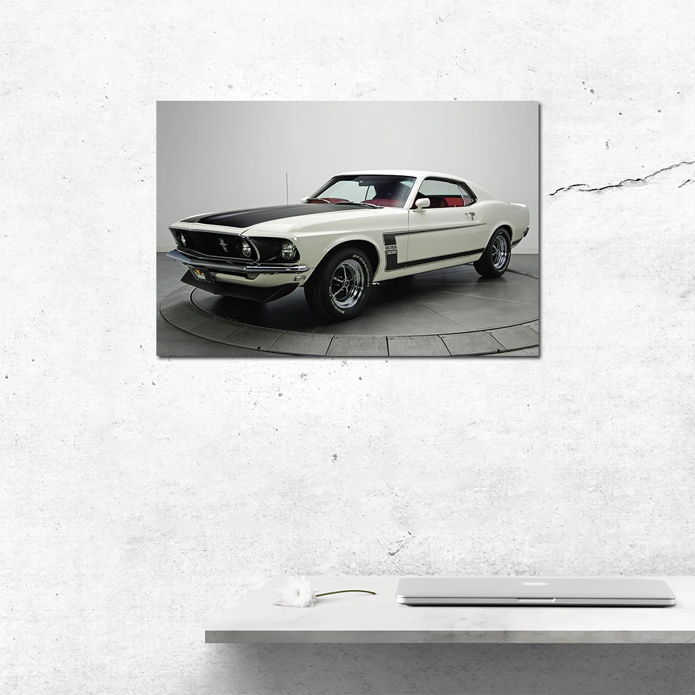 1969 Mustang Boss 302 Classic Muscle Car Posters Prints Wall Art DIY Framed Canvas Paintings For Home Decor