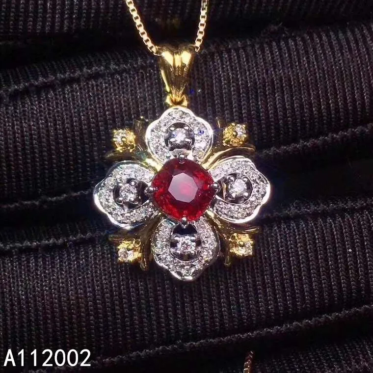 KJJEAXCMY Fine Jewelry Natural Ruby 925 Sterling Silver Women Gemstone Pendant Necklace Chain Support Test Beautiful Hot Selling