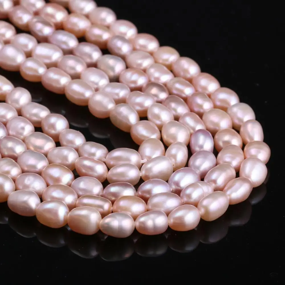 Natural Freshwater Rice-shape Pearl Loose Beads 36 Cm For DIY Bracelet Earring Necklace Sewing Craft Jewelry Accessory
