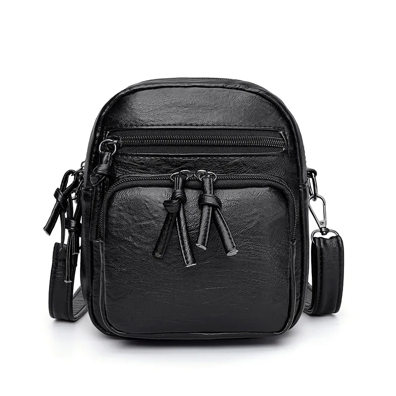 Yogodlns Vintage Umhängetasche Frauen Weiche PU Leder Schulter Tasche Multifunktions Umhängetasche Kleine Quadratische Tasche Große Kapazität Tasche – Detail 7