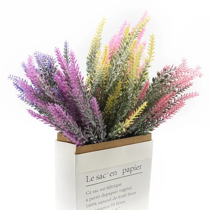 Artificial Plastic Flower Lavender Multicolor Vases for Home Decor Wedding Bride Holding Flowers Material Household Products