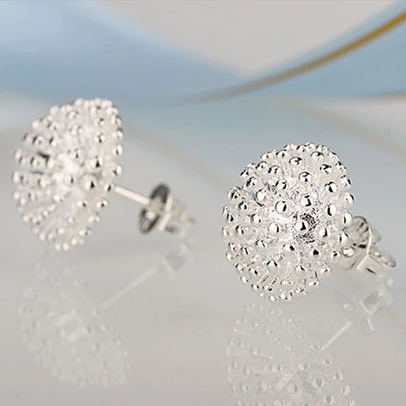 

VENTFILLE 925 Sterling Silver Irregular Spherical Earrings Women Fashion Personality All-Match Jewelry Gifts Wholesale