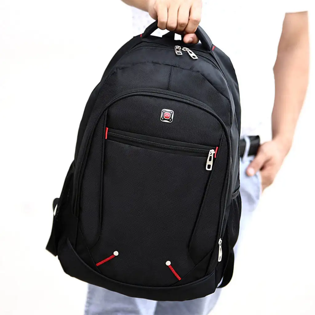 Large-capacity Student Schoolbag Casual Solid Color Material Oxford Man\'s Backpack Multi-functional Travel Laptop Backpack