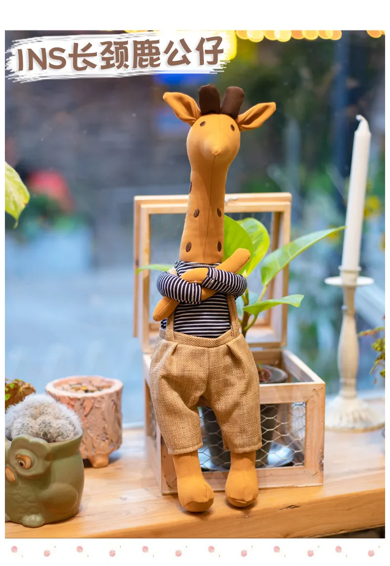 Kawaii Plush Toys For Kids Cute Stuffed Deer Doll Lovely Giraffe Toy For Children Girls Toy Baby Appease Doll Home Decor