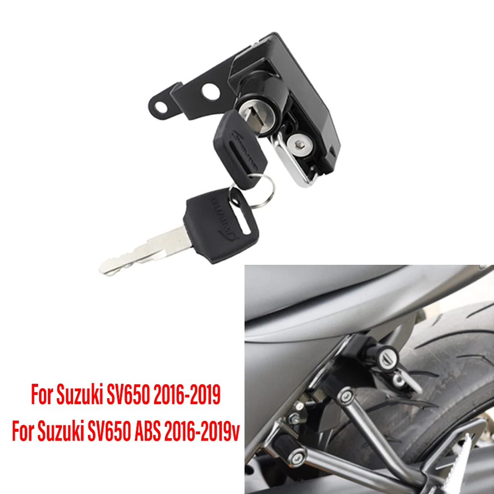 SV650 Motorcycle Helmet Lock Kit with 2 Keys for Suzuki SV650 ABS 2016 2017 2018 2019 Motorbike Helmet Lock Accessories