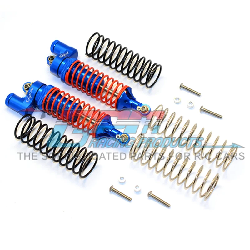 GPM ALUMINIUM REAR ADJUSTABLE L-SHAPE DAMPER (95MM) WITH 1.3MM & 1.7MM COIL SPARE SPRINGS For TRAXXAS TELLURIDE 4X4 RC Upgrade