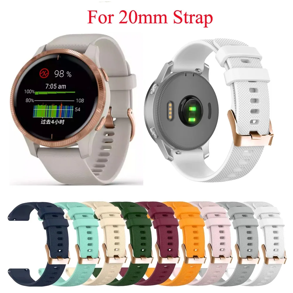 Correa de silicona de liberación rápida para reloj Garmin Venu, Forerunner 245, 645, Venu SQ, vivove3, 20mm