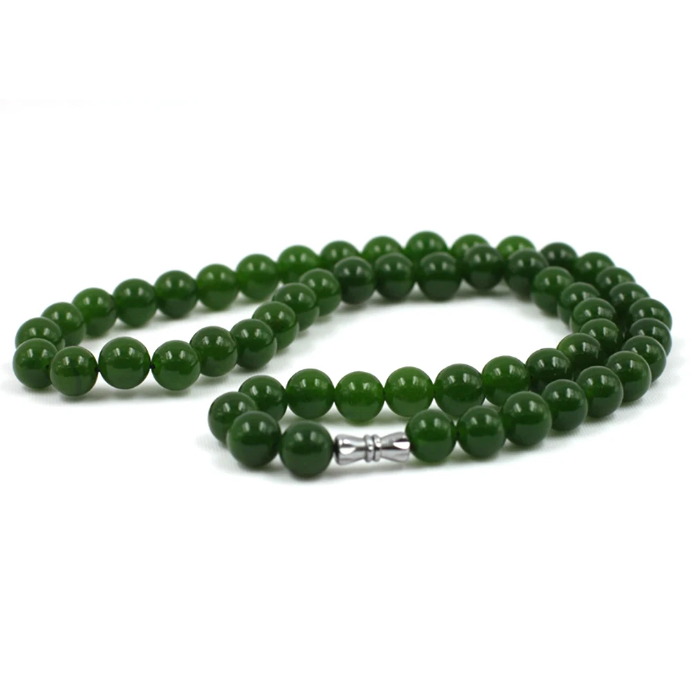 8mm Green Necklace Collarbone Men And Women Necklace Hanging Beads Jewelry Chain Mother Chain Gift