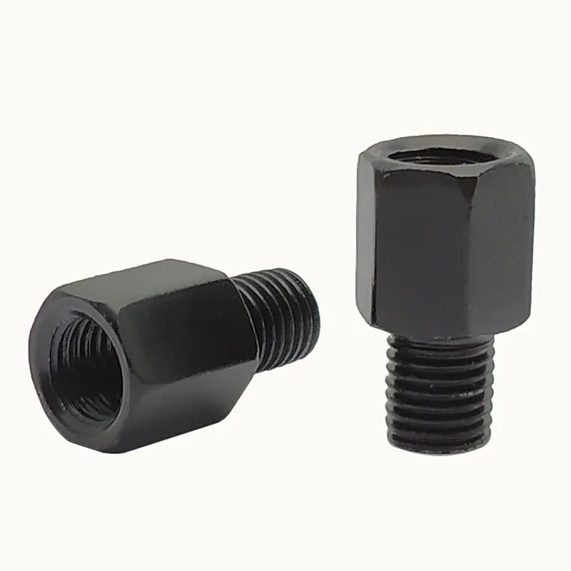 Scooter Motorcycle Black Mirror Adapter M10 M8 10MM 8MM Rearview Mirrors Adapters Right Left Hand Thread Conversion Bolt Screws