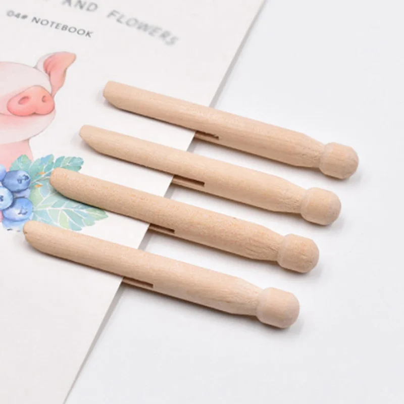 5pcs Wood Dolly Peg Traditional Dolly Style Wooden Clothes Pegs Pins Clips Round Wooden Clothespin Wooden Crafts