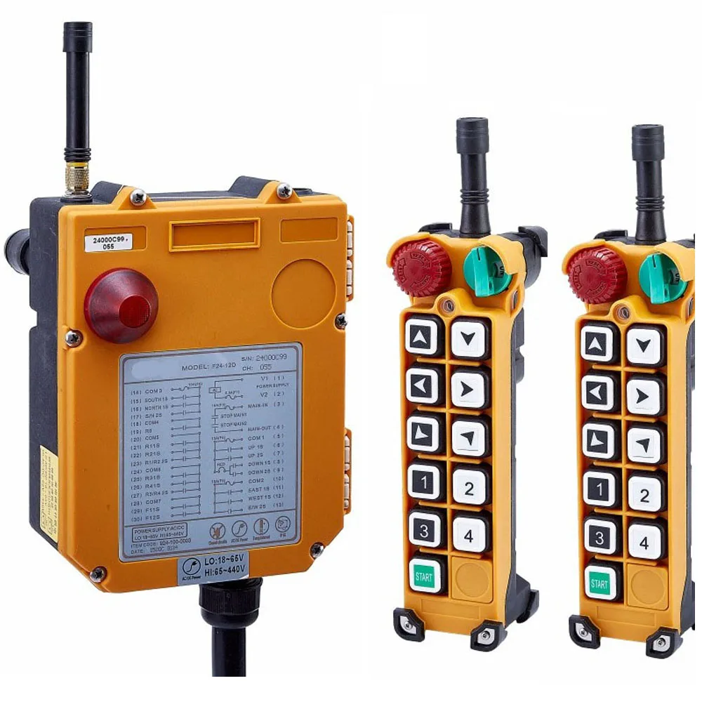 TELECRANE Wireless Industrial Remote Controller Single Speed Radio Hoist Remote Control 2 Transmitter + 1 Receiver F24-10S