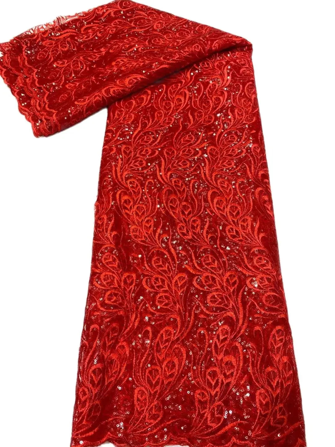 

Factory Price H-6.121701 New Arrival Gorgeous Sequins Material Embroidery French African Lace Fabric for DIY Fashion Dress