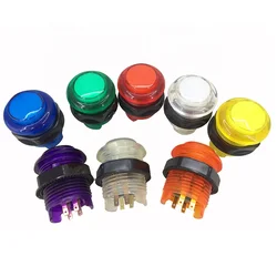 Arcade de 10 piezas, pulsador redondo iluminado de 12V y 28mm, tipo tornillo con lámpara LED integrada, microinterruptor, tuercas, morado y naranja