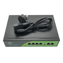 Commutateur de réseau Ethernet POE 100/100Mbps 48V, commutateur de réseau 4 + 2 Ports, injecteur RJ45 Standard pour caméra de sécurité IP