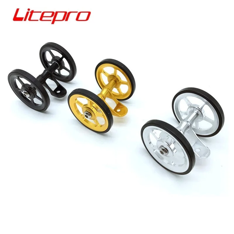 Litepro Folding Bike Easy wheel For Brompton Mudguard Bearing Wheel Rear Fender Wheel Folding Bicycle Accessories