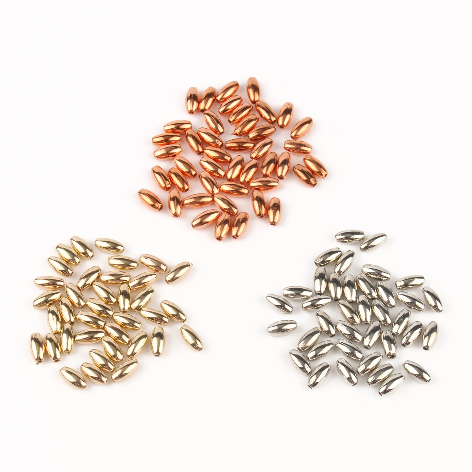 300pcs Gold/Silver Color 4x8mm Rice Shape Acrylic Loose Beads CCB Spacer Beads For Jewelry Making Handmade Accessories Wholesale