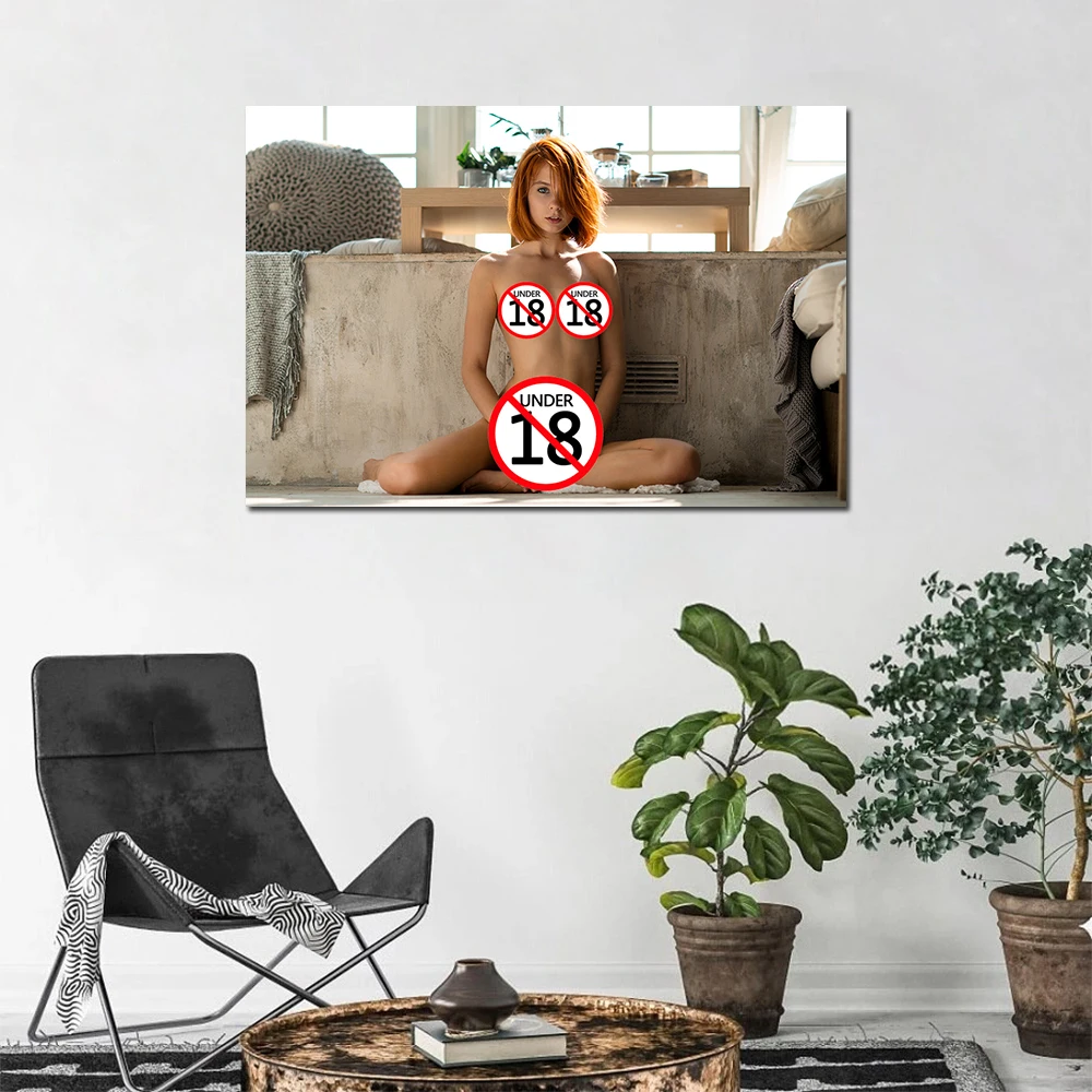 Naked Girl Wall Art Picture Redhead Beauty Posters And Prints Canvas Fabric Painting For Home Decoration