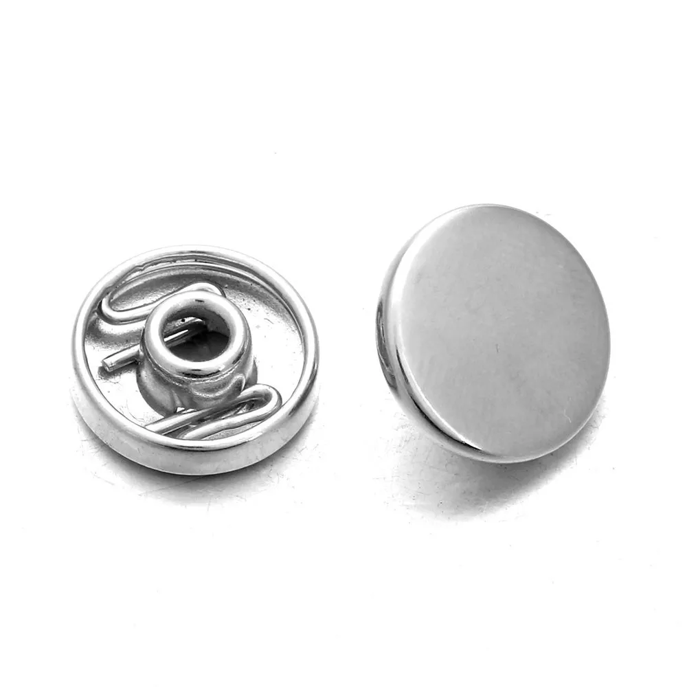 10pcs/lot Snap Jewelry Findings Silver Color 18mm 12mm Snap Buttons DIY Accessories For DIY Snap Bracelet ZM008