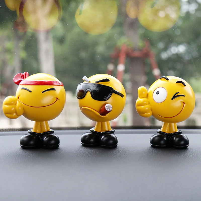 Creative shaking head doll expression bag cute cartoon in car personality decoration products  car decoration