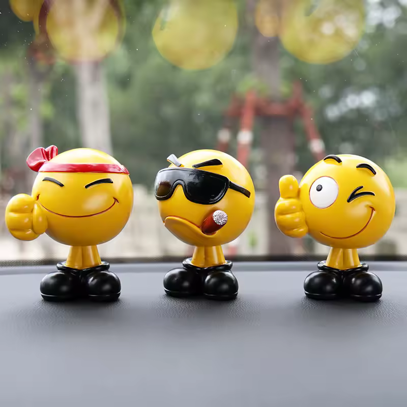 Creative shaking head doll expression bag cute cartoon in car personality decoration products car decoration