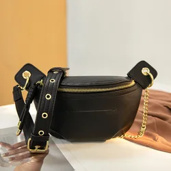 Women Waist Packs pu Leather Fanny Belt Bags Fashion chain Crossbody Bag Pouch 2022 High Quality ladies Sling bag small wallet