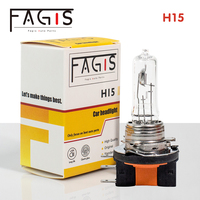 Fagis 1Pcs US Brand H15 12V 15/55W White Car Lighting Headlights Head Lamp Replacement Lamp Lights Auto Halogen Bulbs