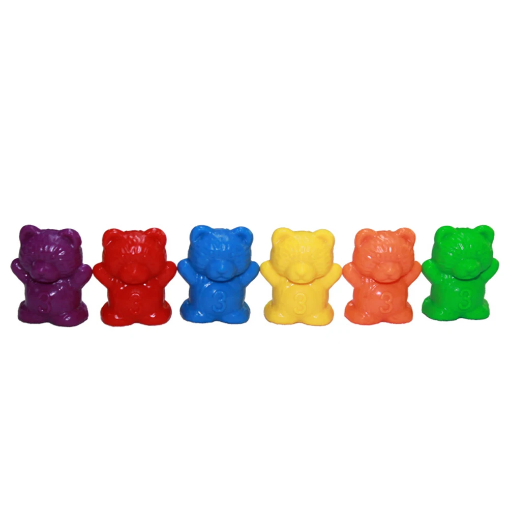 60Pcs Colorful Bear Shape Counters Toy Counting Numbers Classroom Teaching Aids