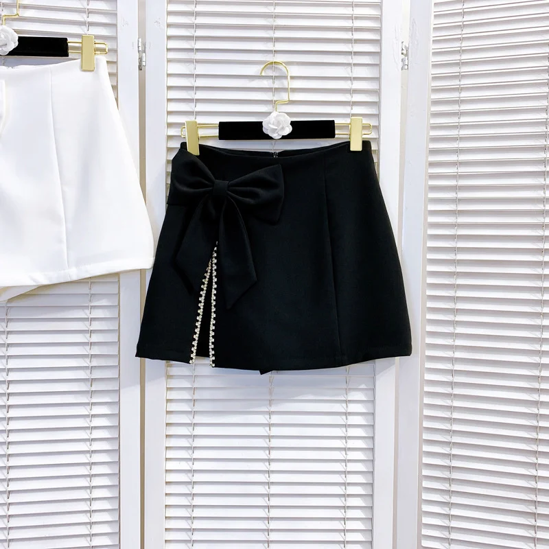 Style Korean French Summer New Elegant Casual Womens Skirt 2022 Classic Spliced Office Lady Solid Fashion High Waist Skirt