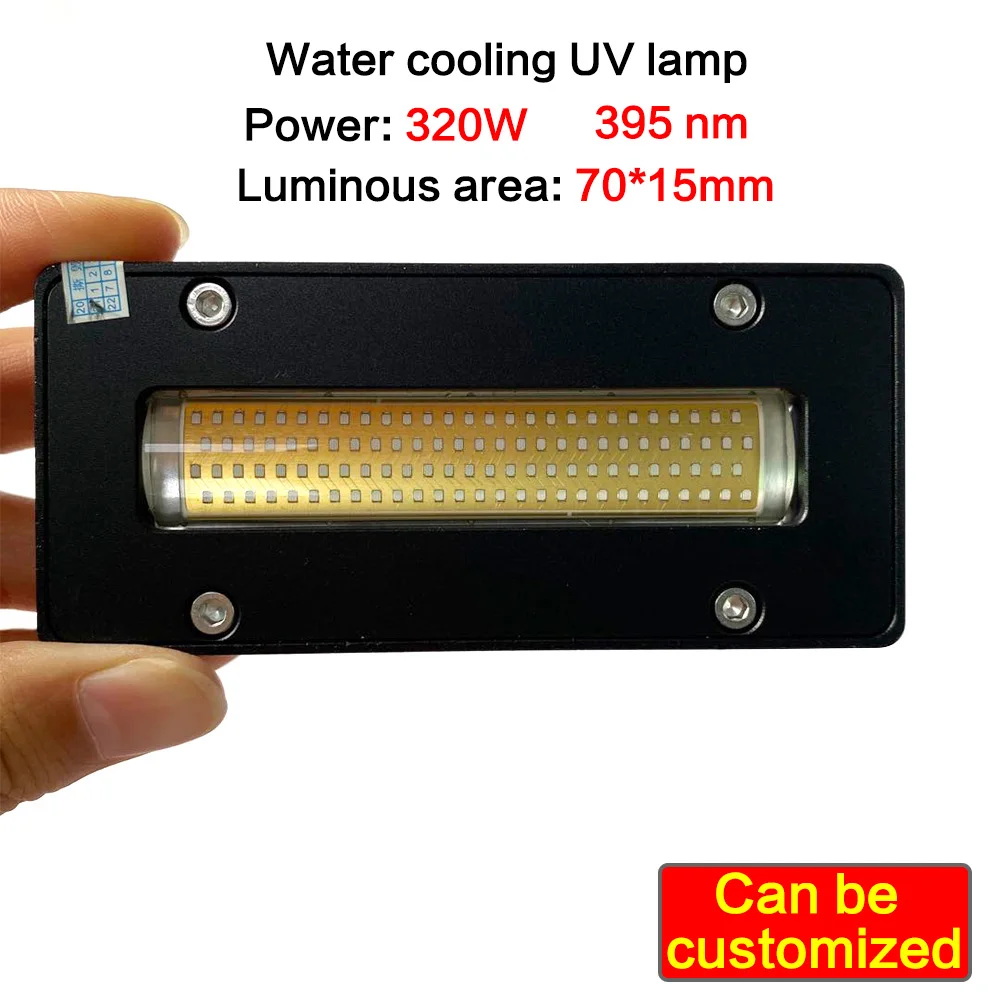 luz de cura led uv 7015 para impressora plana com tinta uv secagem de luz azul violeta 395nm lampada uv sistema de resfriamento por agua 01