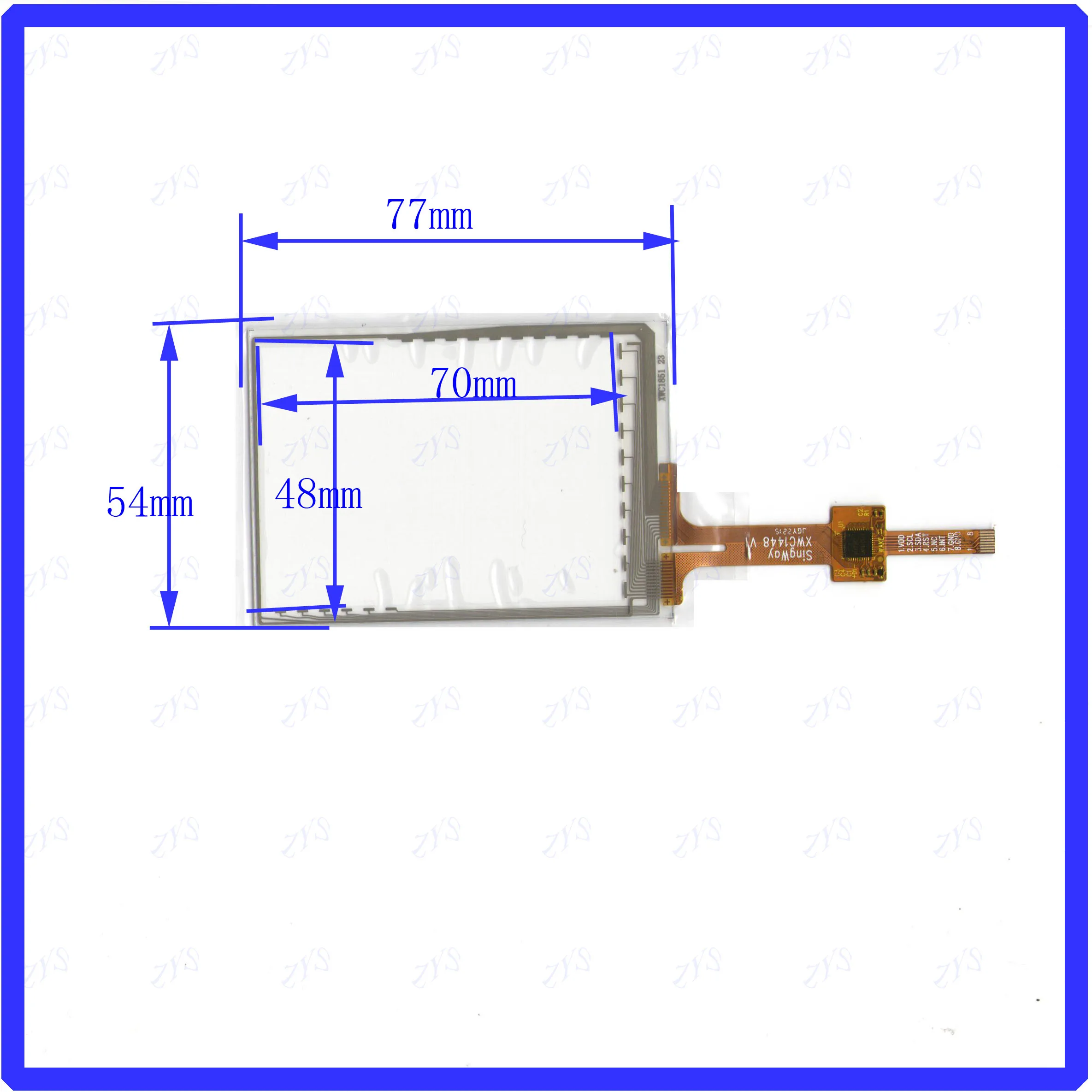 ZhiYuSun XWC1851  XWC1448  NEW 77mm*54mm    Touch sensor  panel  use GPS DVD  overlay kit Resolution 77*54  XWC 1851