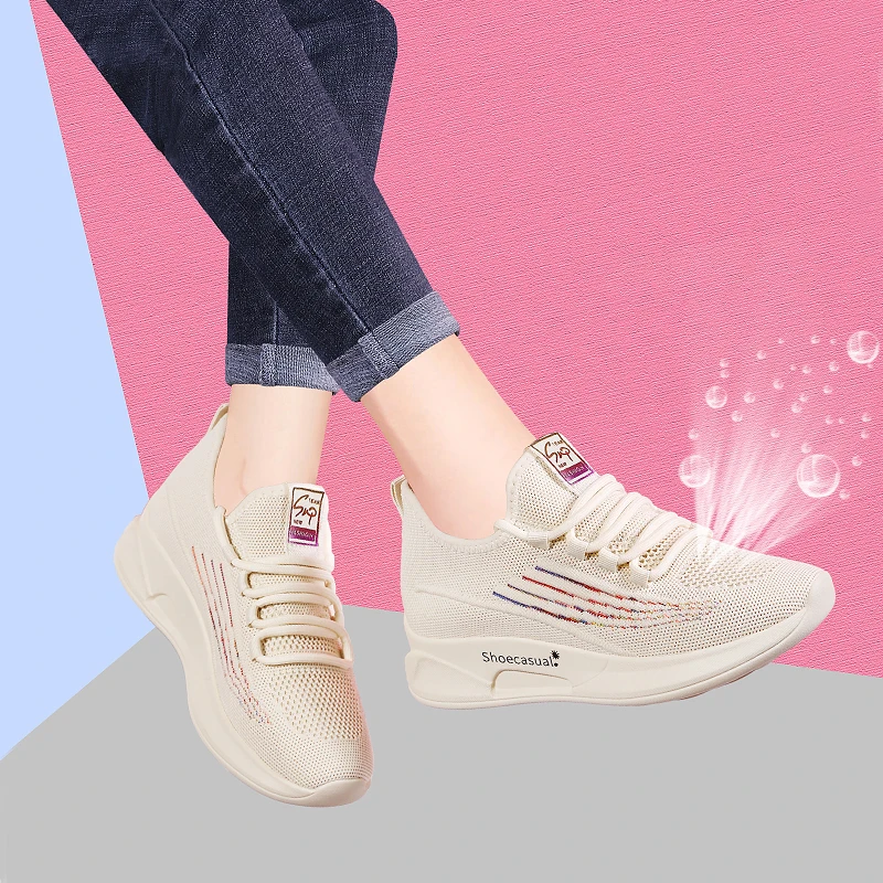 

Tenis Feminino 2021 Sneakers for Women Summer Woman Breathable Sock Casual Shoes Lace Up Tennis Mesh Female Sport Ladies Mujer