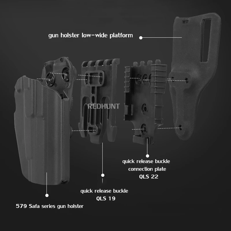 Kydex Gun Holster Accessories Quick Locking Sytsem for Belt QLS19 and QLS 22 Set