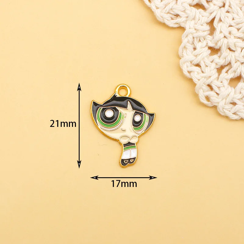 10pcs/lot Cute Enamel Cartoon Police Women Girls Charms Pendant  DIY Necklace Earrings  Keychain Pendants Jewelry Making