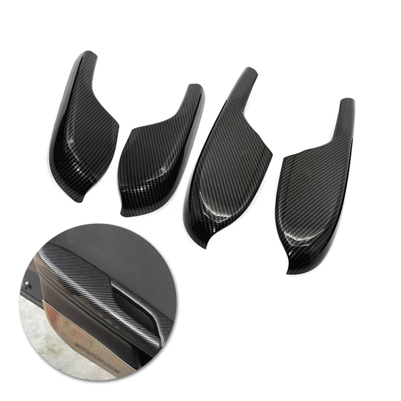 

For Honda Civic 10th 2016 2017 2018 2019 2020 Car Interior 4pcs Door Handle Panel Armrest Cover Carbon Fiber Style Protective