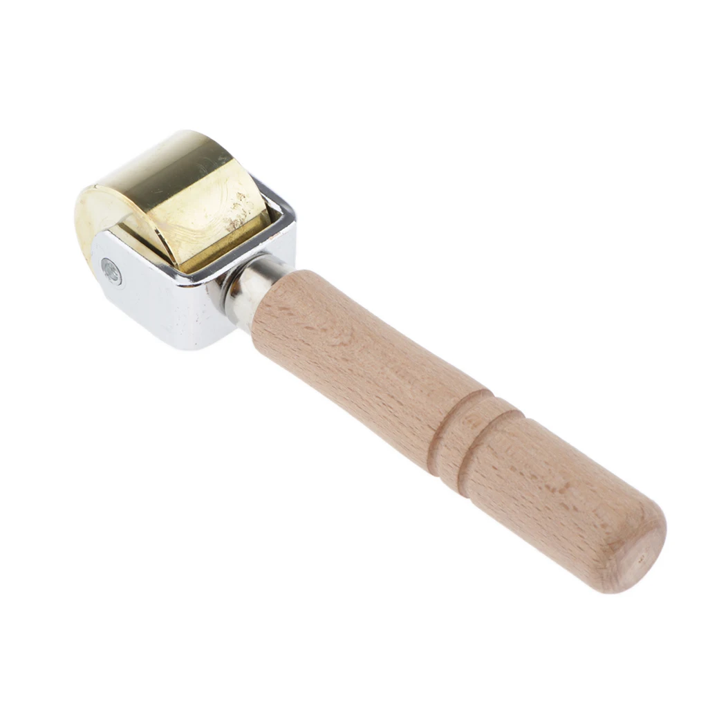 Presser Roller Wood Handle Leather Roller Edge Press Metal Roller Leathercraft